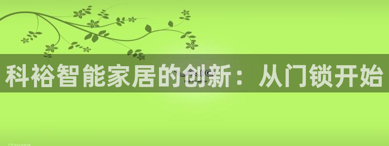 金年会体育app官网：科裕智能家居的创新：从门锁开始